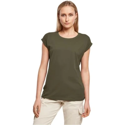 Afbeelding van Build your Brand Ladies&#039; Extended Shoulder Tee BY021 OLIVE XL