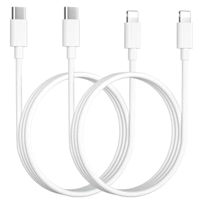 Afbeelding van KINPEE USB C naar Lightning Kabel [2Pack 1M], MFi gecertificeerd voor iPhone Oplaadkabel, Oplaadkabel Snellaadkabel Compatibel met 14/13/12/11/X/XS/XR/8/7/6/SE/iPad
