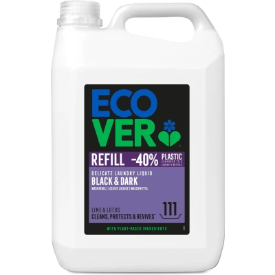 Afbeelding van Ecover Wasmiddel Voordeelpak Zwart 5L 111 Wasbeurten Limoen &amp; Lotus Krachtig Ecologisch