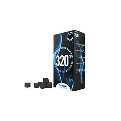 Afbeelding van 4kg 320 Premium Coconut Shisha kolen houtskool (25mm Cube) voor waterpijp &amp; BBQ 4 kg 288 stuks Nicotinevrij