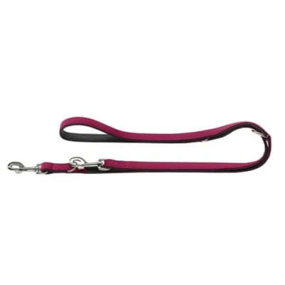 Afbeelding van HUNTER SOFTIE verstelbare hondenriem voor honden, kunstleer, fluweelachtig, onderhoudsvriendelijk, 2,0/200 cm, framboos