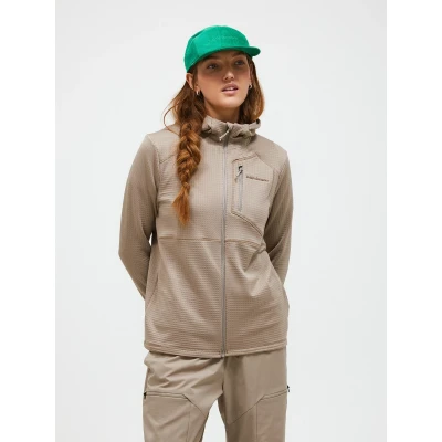 Afbeelding van Peak Performance W Trail Polartec Zip Hood Dames Ski jas AVID BEIGE
