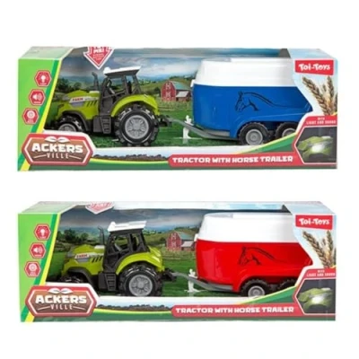 Afbeelding van Toi Toys Ackers ville tractor en trailer met licht geluid, 10cm