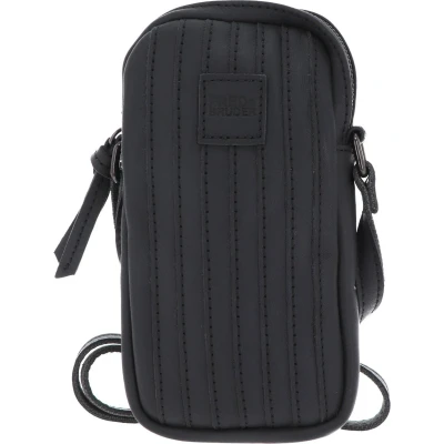 Afbeelding van FREDsBRUDER Leren Schoudertas mobiele telefoon Vertical Cellphone Bag Dark Grey Grijs