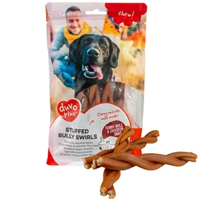 Afbeelding van Duvoplus Hondensnack Hond Chew! Gevulde Bully Swirls 15cm 7pcs 231g Bruin 7st