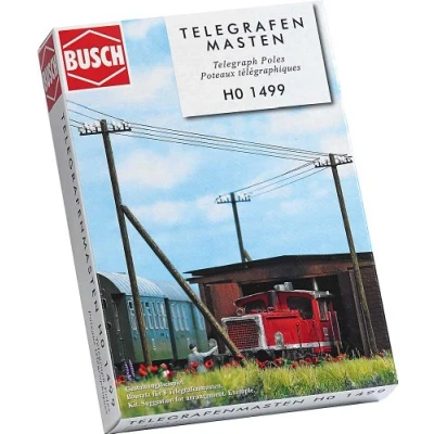 Afbeelding van Busch 1499 H0 telegraafmast (8 stuks) Bouwpakket