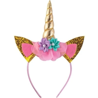 Afbeelding van *** Paars roze Eenhoorn Diadeem voor Kinderen met Oren en Hoorn van Heble®