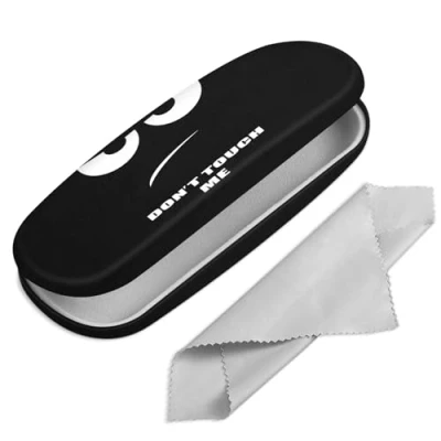 Afbeelding van FINTIE Harde Hoes Brillenkoker Draagbare met brillenpoetsdoek Etui voor brillen en zonnebril, don&#039;t touch, Eén maat, hardcase
