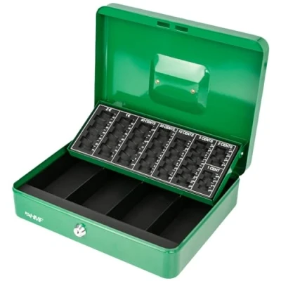 Afbeelding van HMF 4215 06 geldcassette, afsluitbaar met telbord, 30,5 x 24 8,5 cm, groen