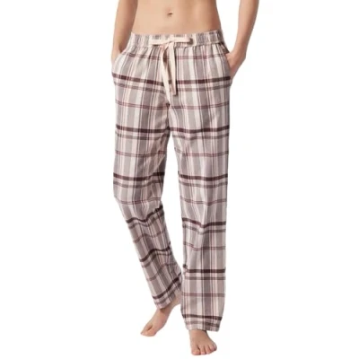 Afbeelding van Schiesser Mix and Relax Long Flannel Pants Abrikoos katoen 42 Dames