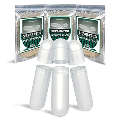 Afbeelding van WANANFU Gescheiden Lege Capsules Maat 00 Vegetarisch (200 stuks), Compatibel met Capsule Vulmachine