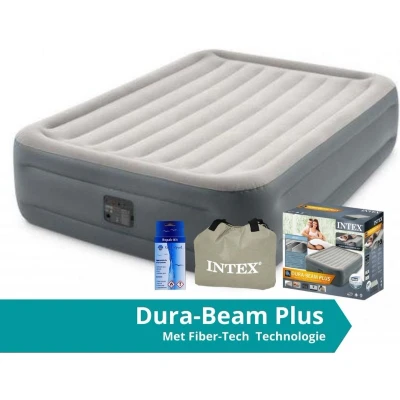 Afbeelding van Intex Essential Rest Luchtbed 2 Persoons Inclusief Ingebouwde Electrische Pomp, Draagtas en Repairset