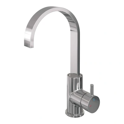 Afbeelding van Brauer Chrome Edition Wastafelmengkraan opbouw hoog draaibaar platte uitloop model b chroom