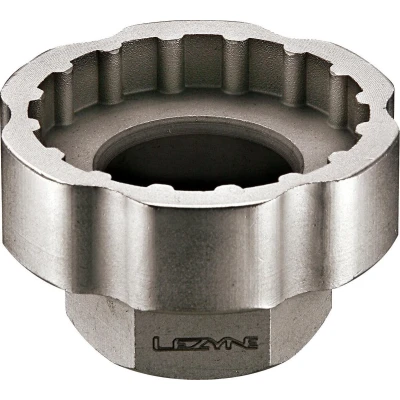 Afbeelding van Lezyne External Bottom Bracket socket Tool Externe trapassleutel Voor gebruik met 32 mm CNC Rod, verstelbare sleutel of 3/8 inch drive gefreesd Zilver 56 mm, 34,2