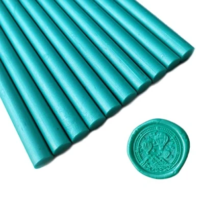 Afbeelding van Amtol 10 stuks malachiet groene zegellak sticks voor wax zegel stempel, lijmpistool, geweldig huwelijksuitnodigingen, wijnpakketten, kaarten enveloppen, geschenkverpakking malachietgroen)