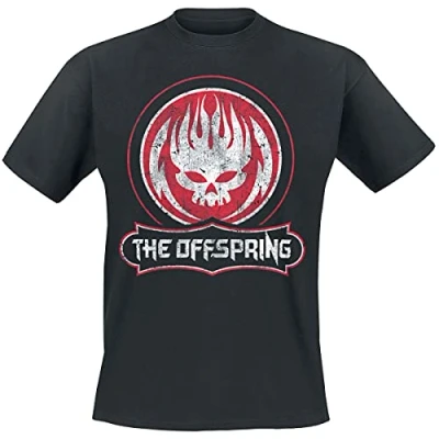 Afbeelding van The Offspring Heren Tshirt L Distressed Skull Zwart