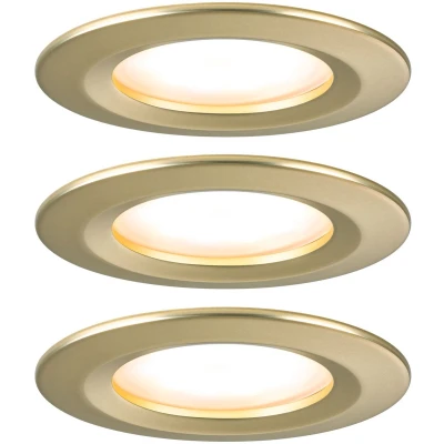 Afbeelding van Paulmann 92405 Nova Coin LED inbouwlamp Set van 3 stuks 6 W Goud (mat)