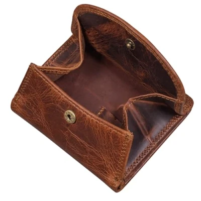 Afbeelding van STILORD &#039;Jólan&#039; Lederen Portemonnee Kaartetui Kleine Portefeuille met RFID Bescherming en groot Vak voor Kleingeld Vintage Echt Leer, Kleur:kara cognac