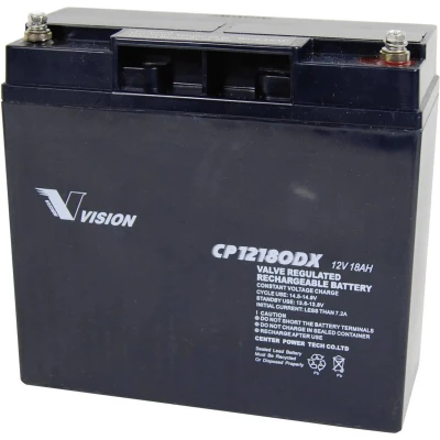 Afbeelding van Vision Akkus CP12180DX Loodaccu 12 V 18 Ah Loodvlies (AGM) (b x h d) 181 167 77 mm M5 schroefaansluiting Onderhoudsvrij, Cyclusbestendig
