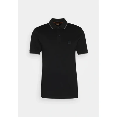 Afbeelding van HUGO BOSS heren Passertip slim fit polo van piqué katoen met logo in de kleur Zwart, maat: S