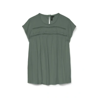 Afbeelding van Vero Moda Vmdebbie Pleat Blouse, Dames, Maat: Small, Laurel wreath