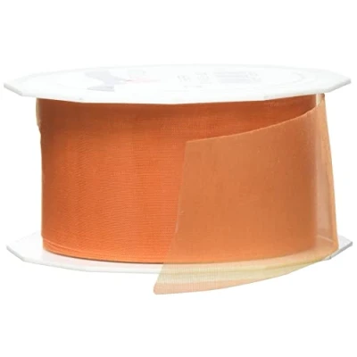 Afbeelding van PRÄSENT C.E. Pattberg Sheer Organzaband oranje, 25 m cadeaulint voor het inpakken van geschenken, 40 mm breed, accessoires decoreren en knutselen, decoratief lint