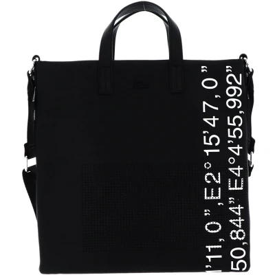 Afbeelding van LACOSTE Schoudertas Handtas S Shopping Bag Noir Blanc Zwart