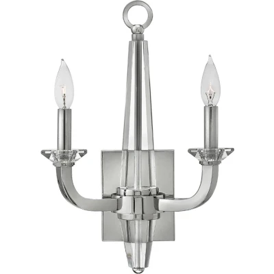 Afbeelding van Hinkley LED Wandlamp Ascher 2X E14 Max 60W Polished Nickel