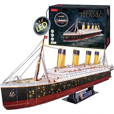 Afbeelding van Titanic 3D puzzel, model boot Titanic, om te monteren, led, puzzels voor volwassenen en puzzel kinderen, 266 stukjes