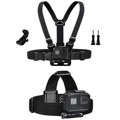 Afbeelding van TEKCAM Actiecamera accessoires, borstbandhouder, hoofdband, houderkit, compatibel met GoPro Hero 12/11/10/9/8/7/Akaso EK7000/APEXCAM/Surfola/Jadfezy