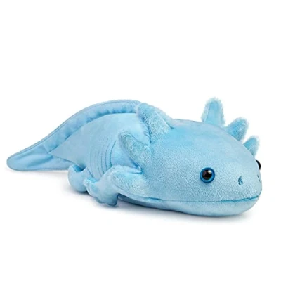 Afbeelding van lilizzhoumax Axolotl Kawaii pluche dier, 45 cm, realistische speelgoed voor wilde dieren, cadeau vrienden en kinderen