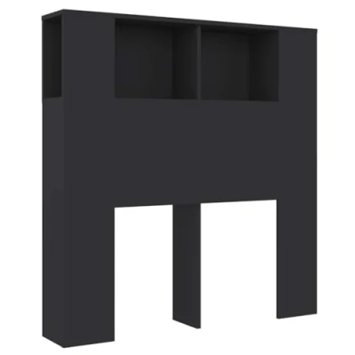 Afbeelding van vidaXL Hoofdbordkast 100x18,5x104,5 cm zwart, hoofdeindekast, bedombouw kast, hoofdbord, hoofdbord bedombouw, hoofdeinde, bedkast