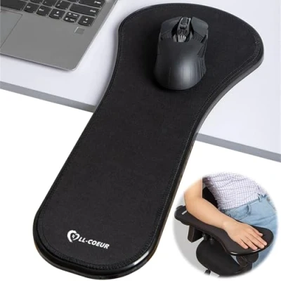 Afbeelding van Armsteun PC Muismat Pols Ergonomische Beugel Ontworpen Premium Verstelbare Computer Wrist Rest voor Tafel en Stoel (zwart)