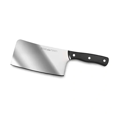 Afbeelding van Lacor 39018 keukenmachine, professioneel slagermes, keukenbijl, roestvrij staal, ergonomische handgreep, afmetingen lemmet 17 x 8 cm, zwart