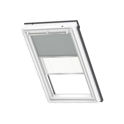 Afbeelding van VELUX Origineel Verduisterend Rolgordijn Plus Plissé (DFD), Zilveren Kozijn, CK02, Grey