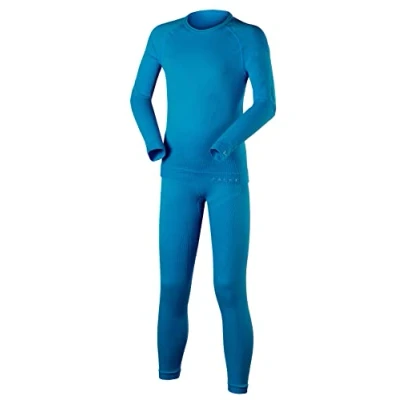 Afbeelding van FALKE Uniseks kind Set van onderlaag Maximum Warm K UW Functioneel material Sneldrogend 1 Stuk, Blauw (Osiris 6407), 110 116