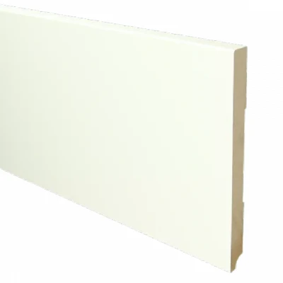 Afbeelding van MDF Moderne plint 190x15 wit voorgelakt RAL 9010 Lab21
