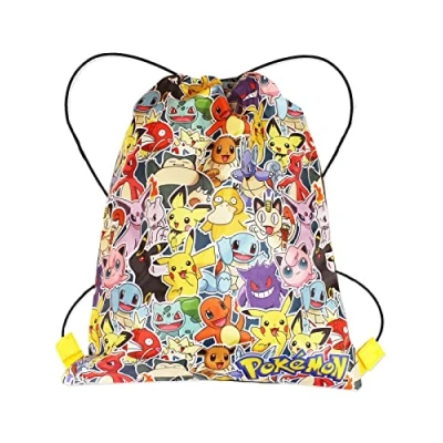 Afbeelding van Pokemon Schoolbenodigdheden Trekkoord Tassen voor Kinderen Gym Bag, Perfect Reizen &amp; Zwemmen Jongens Meisjes, Met Charmander en Pikachu., Meerkleurig, Klassiek
