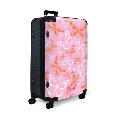 Afbeelding van NoBoringSuitcases.com® Koffer groot Reiskoffer lichtgewicht Patroon van gekleurde vlinders Rolkoffer met 4 wielen Grote trolley XL 98 liter bagage