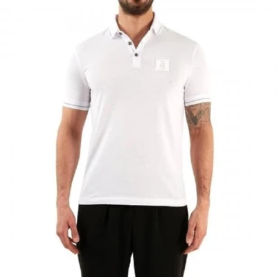 Afbeelding van Armani Exchange Heren Regular Fit Cotton Jersey Metallic Icon Patch Polo Shirt, wit, L