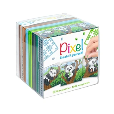 Afbeelding van Pixelhobby Pixel Create it yourself kubus setje panda&#039;s