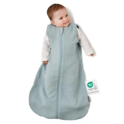 Afbeelding van LaLoona Baby Mull slaapzak 0,5 TOG/zomerslaapzak zonder mouwen, Öko Tex Standard 100, 100% katoen mint (90 cm)