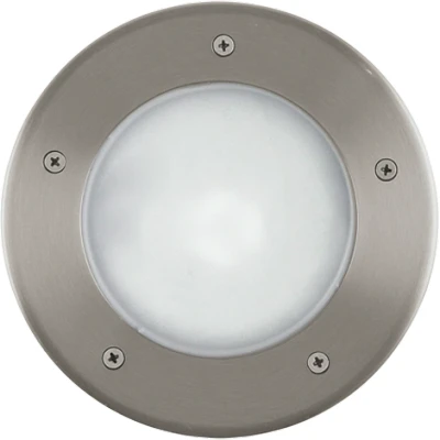 Afbeelding van EGLO Riga 3 Buitenverlichting Grondinbouwlamp 1 Lichts RVS Wit Ø17 cm