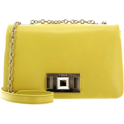 Afbeelding van FURLA Leren Schoudertas Avondtas Lulu Mini Crossbody Canary Geel
