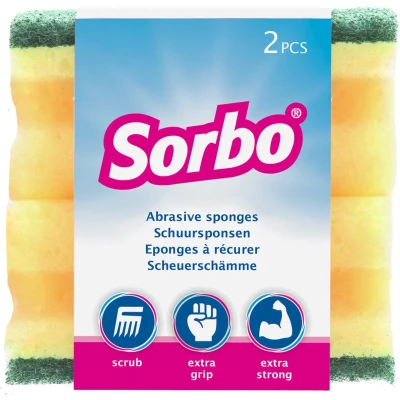 Afbeelding van 6x Sorbo Schuurspons Handgreep 2 stuks