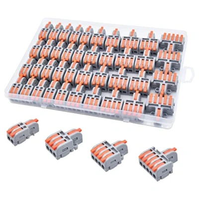Afbeelding van XALXMAW 40 stuks compacte verbindingsklemmen, DIY splice kabelconnector, steekklemmen, elektrische aansluitklemmen, 0,2 4mm²