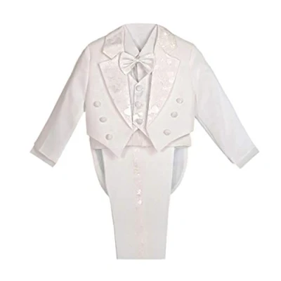 Afbeelding van Lito Angels Tuxedo Smoking Kostuums &amp; Blazers Pak Set van 5 Stuks met Vest Bruiloft Feest Formele Kleding Outfit voor Baby Jongens Maat 86 (Leeftijd 12 18 maanden) Wit