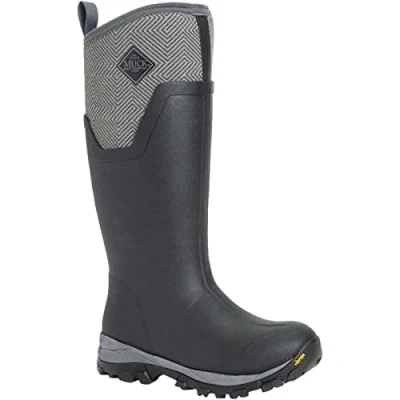 Afbeelding van Muck Boots Arctic Ice Tall Agat Regenlaars voor dames, Zwart Grijs Geometrisch, 42 EU