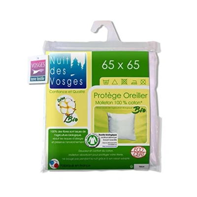 Afbeelding van Nuit des Vosges 204481 kussenovertrek, molton biologisch katoen wit, 65 x cm