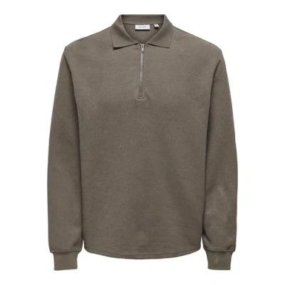 Afbeelding van ONLY &amp; SONS regular fit polo ONSTREVOR bruin